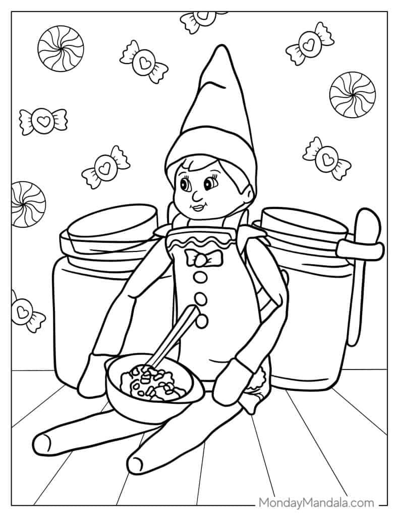 44 elf on the shelf coloring pages (free pdf printables)